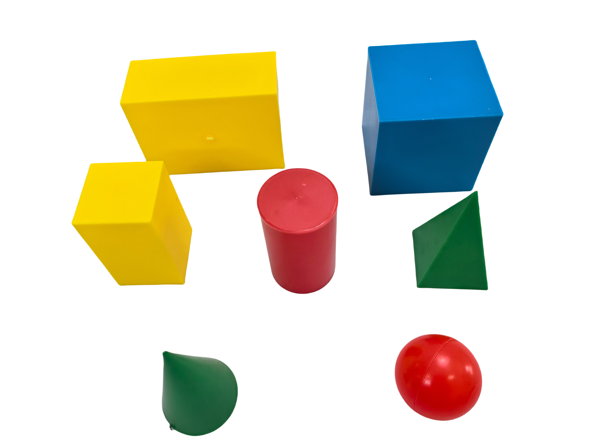 7 adet Plastik Geometri Model Seti, Geometrik Katı Bloklar, Geometri Şekilleri Seti